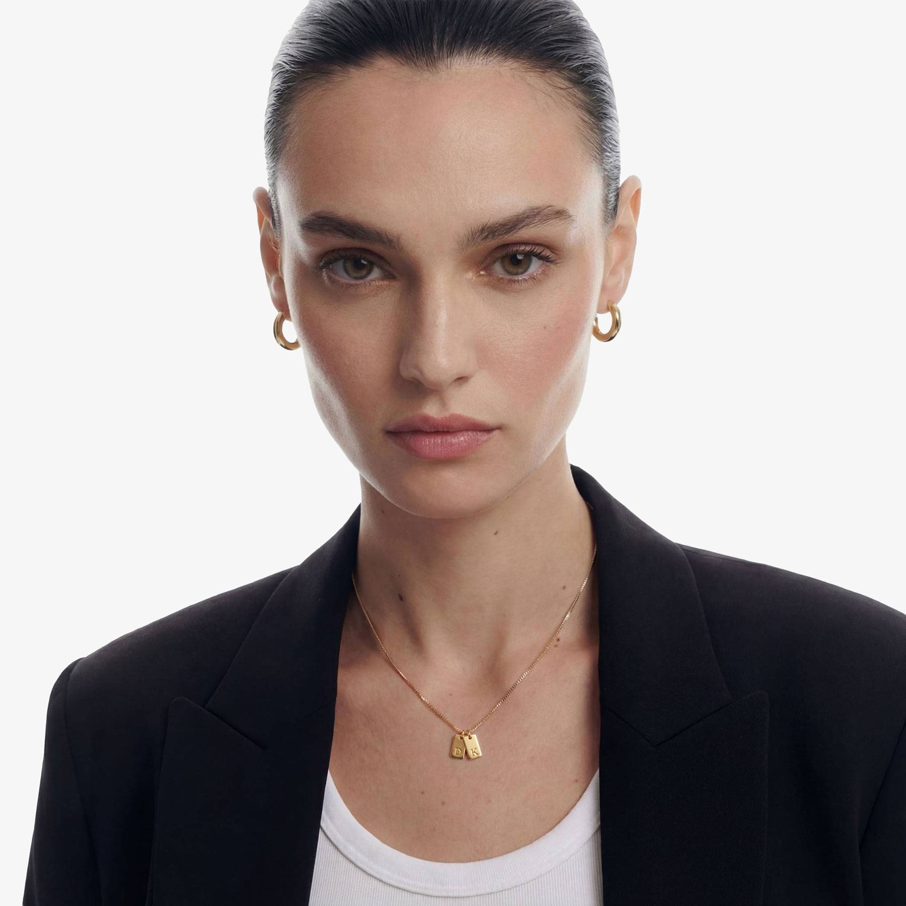 Willow Tag Initial Necklace - Gold-2 product photo