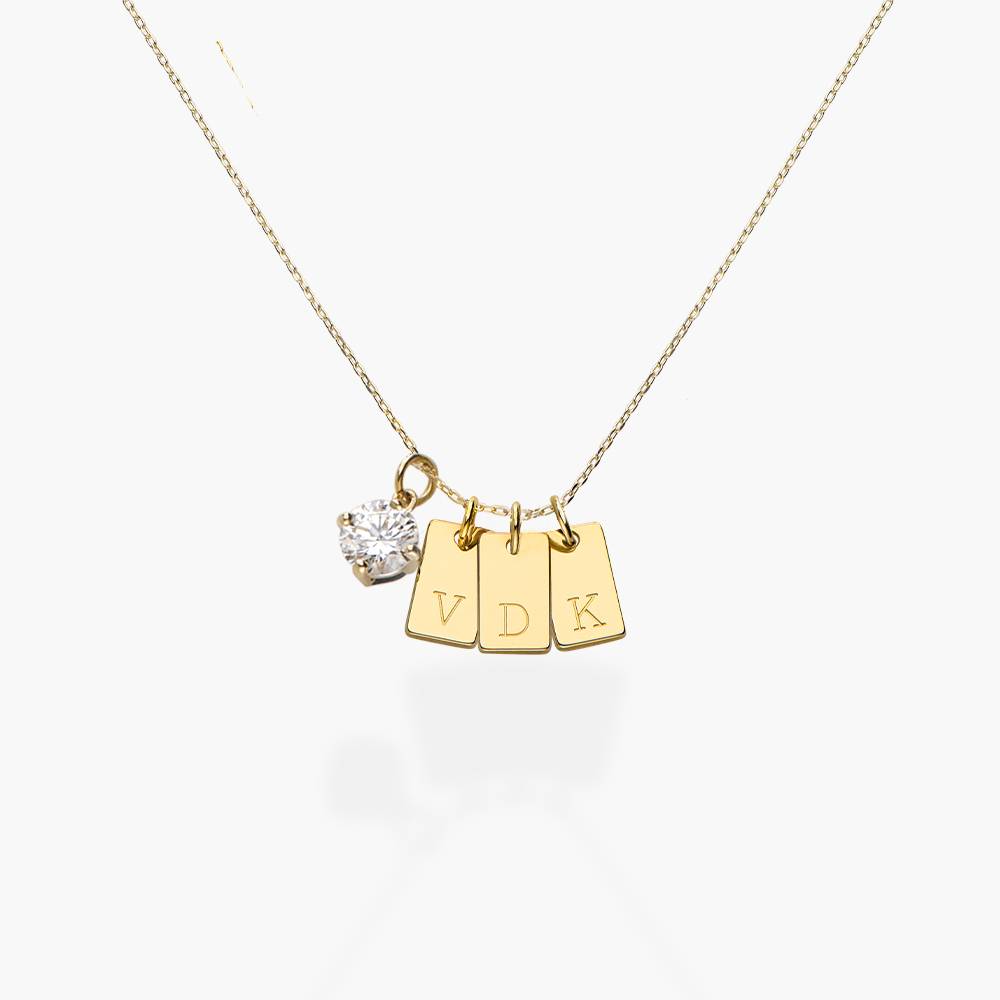 Willow Tag Initial Necklace With 1ct Diamond- 14k Solid Gold-5 product photo