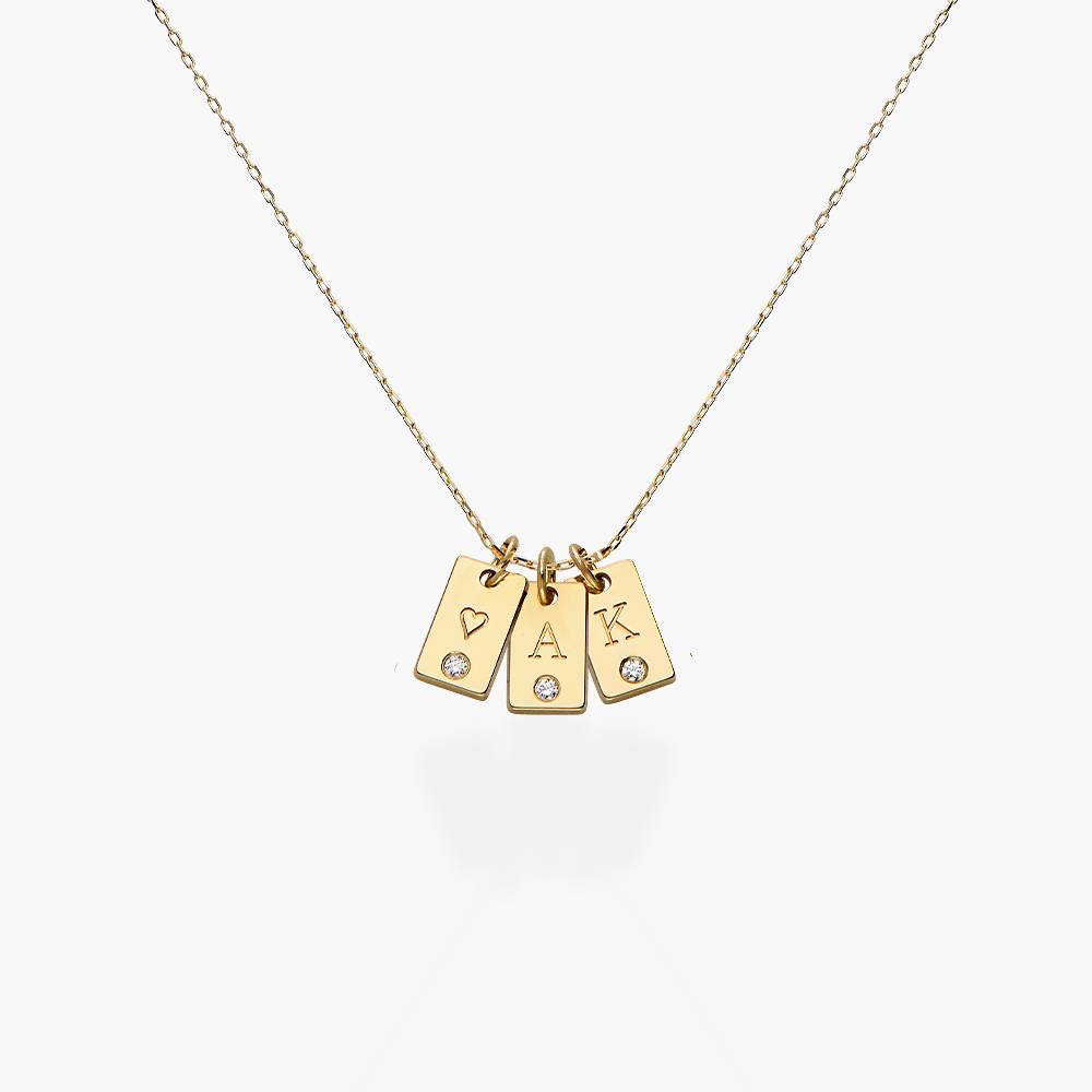 Willow Tag Initial Necklace With Diamond - 18k Yellow Gold product photo
