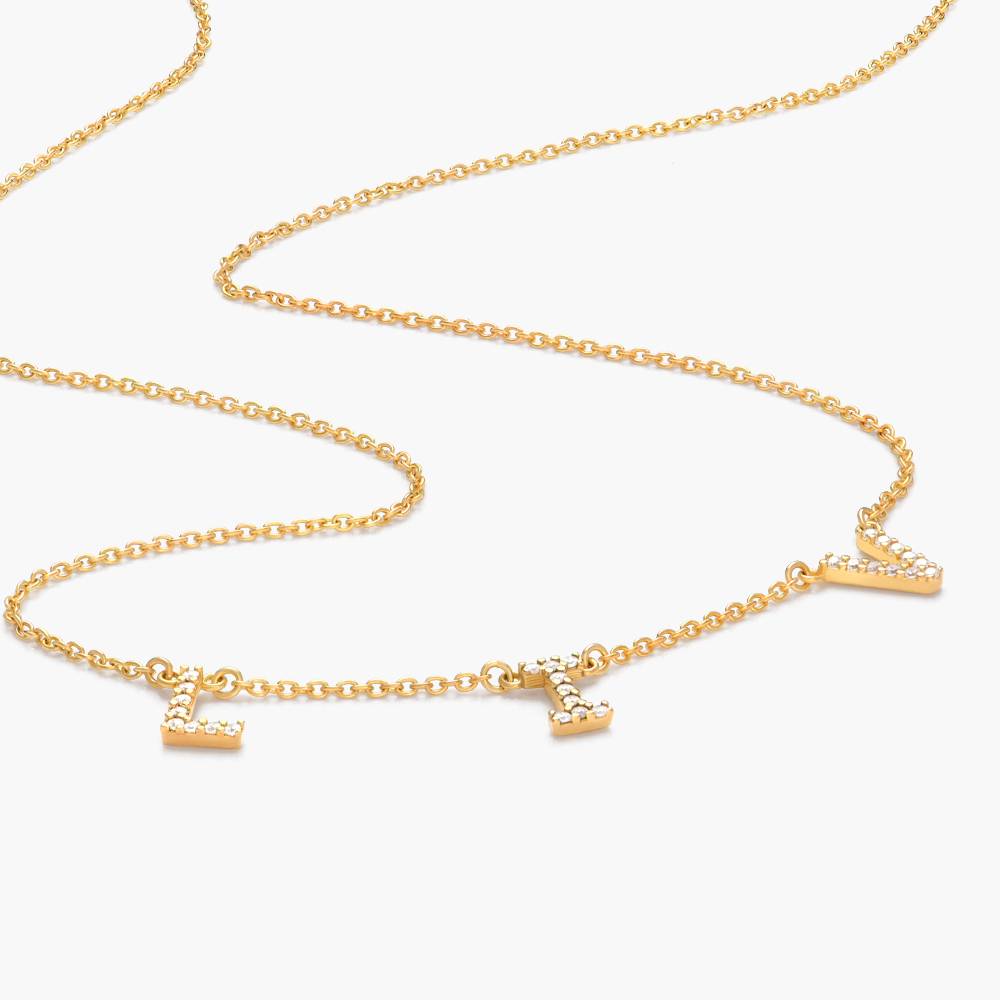Zoe Cubic Zirconia Initial Necklace - Gold Vermeil-1 product photo
