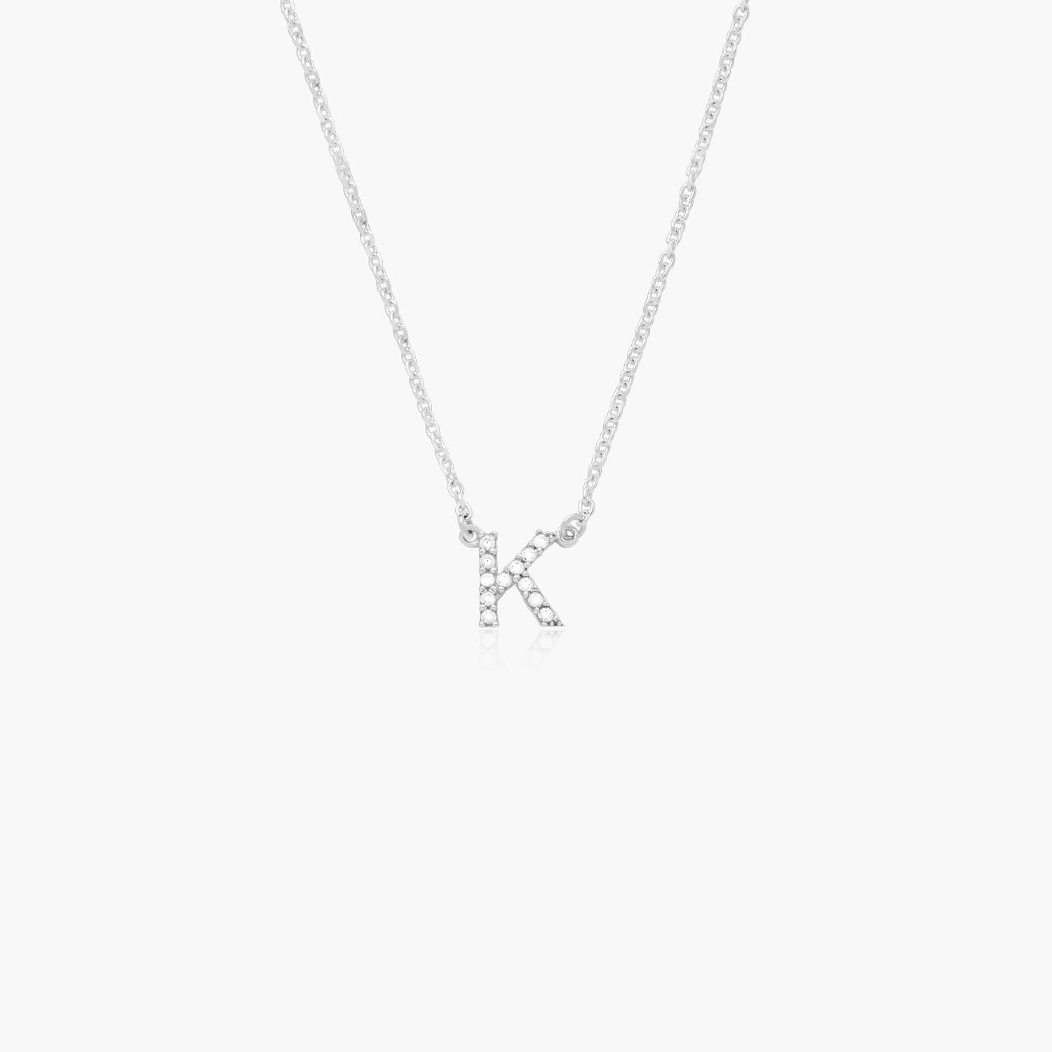 Zoe Cubic Zirconia Initial Necklace - Silver - Oak & Luna