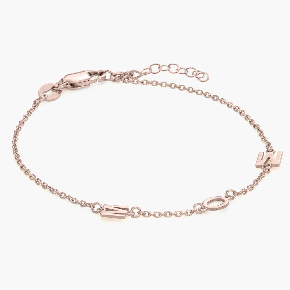 Personal Rose Gold Plated 925 Silver 3 Initials Monogram Bracelet/Anklet