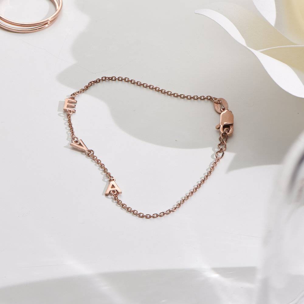 Inez Initial Bracelet/anklet - Rose Gold Vermeil