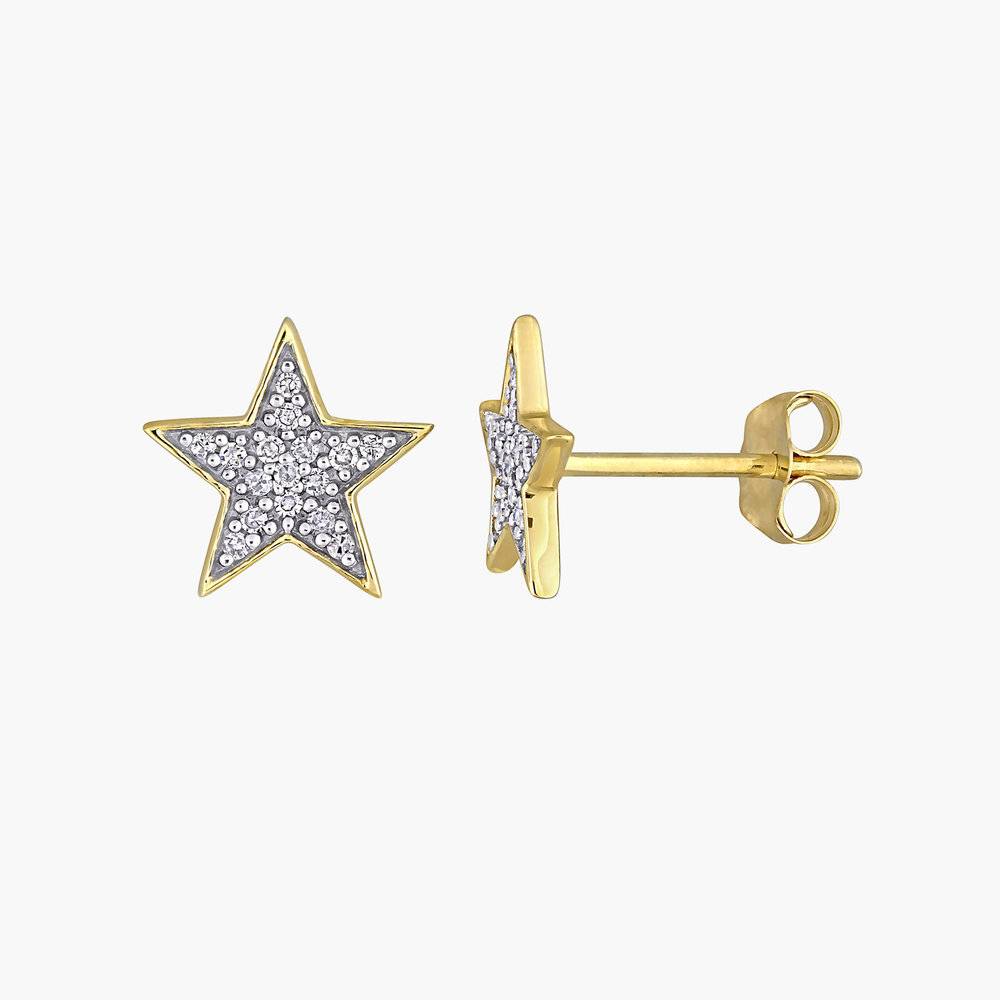 Juliette Diamond Star Stud Earrings - 10K Solid Gold