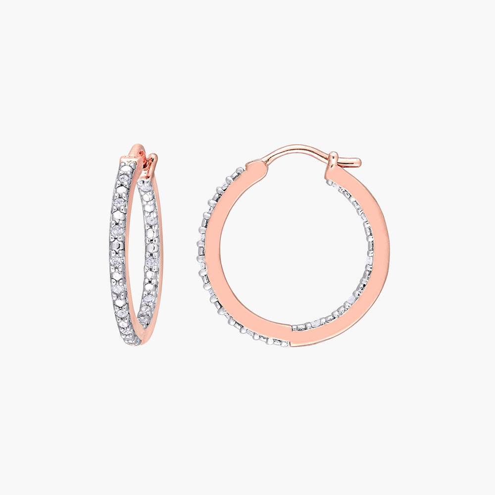 Tara Inside-Out Diamond Hoops - Rose Gold Plating product photo