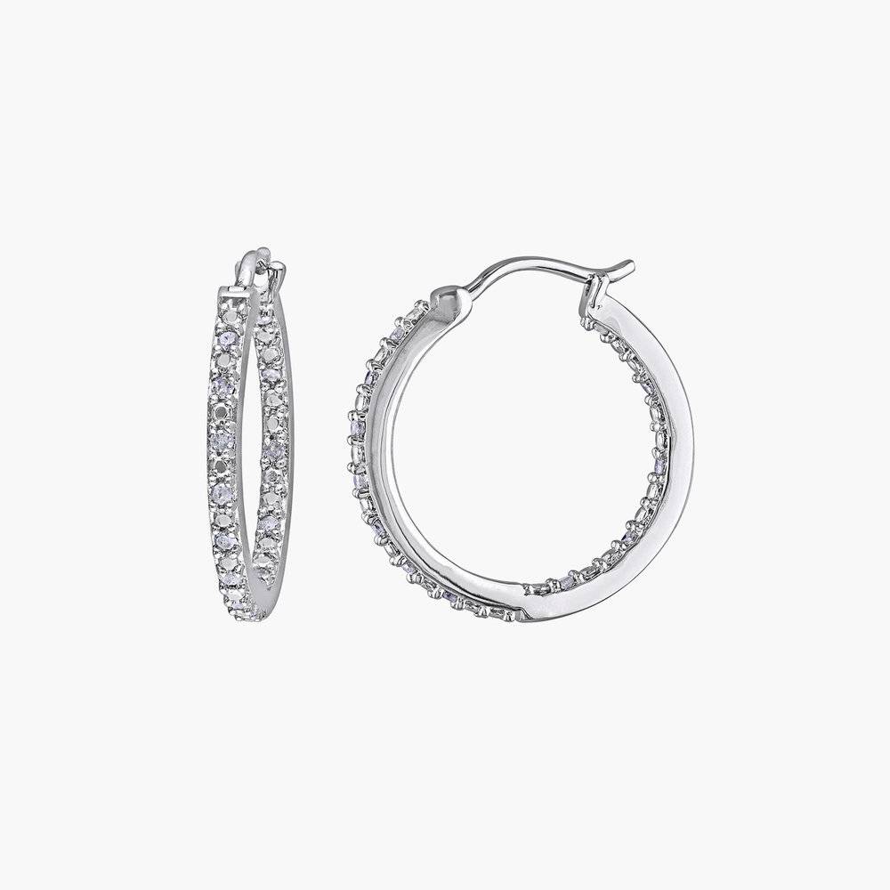 Tara Inside-Out Diamond Hoops - Sterling Silver product photo
