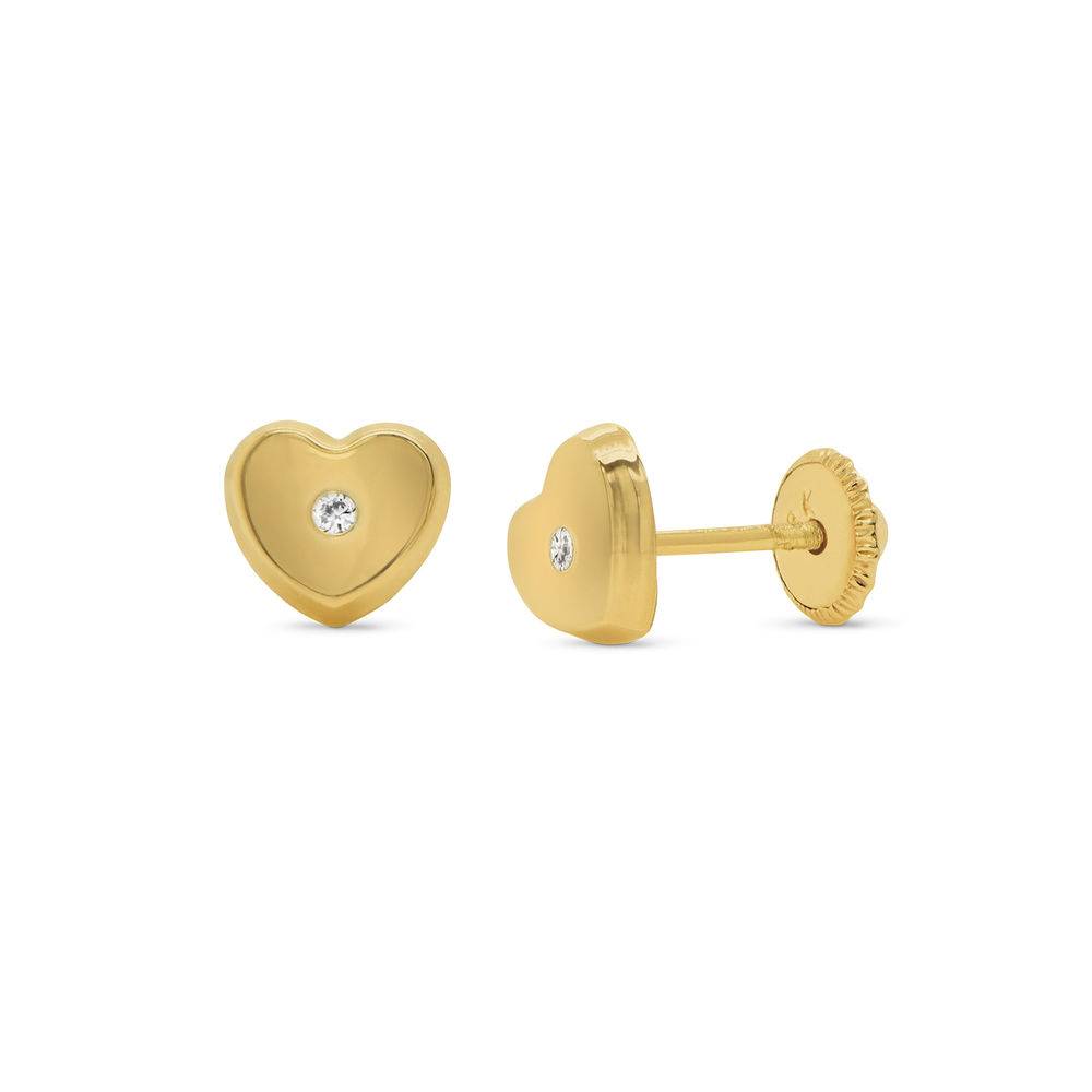 Heart Stud Earrings - 10K Solid Gold-1 product photo