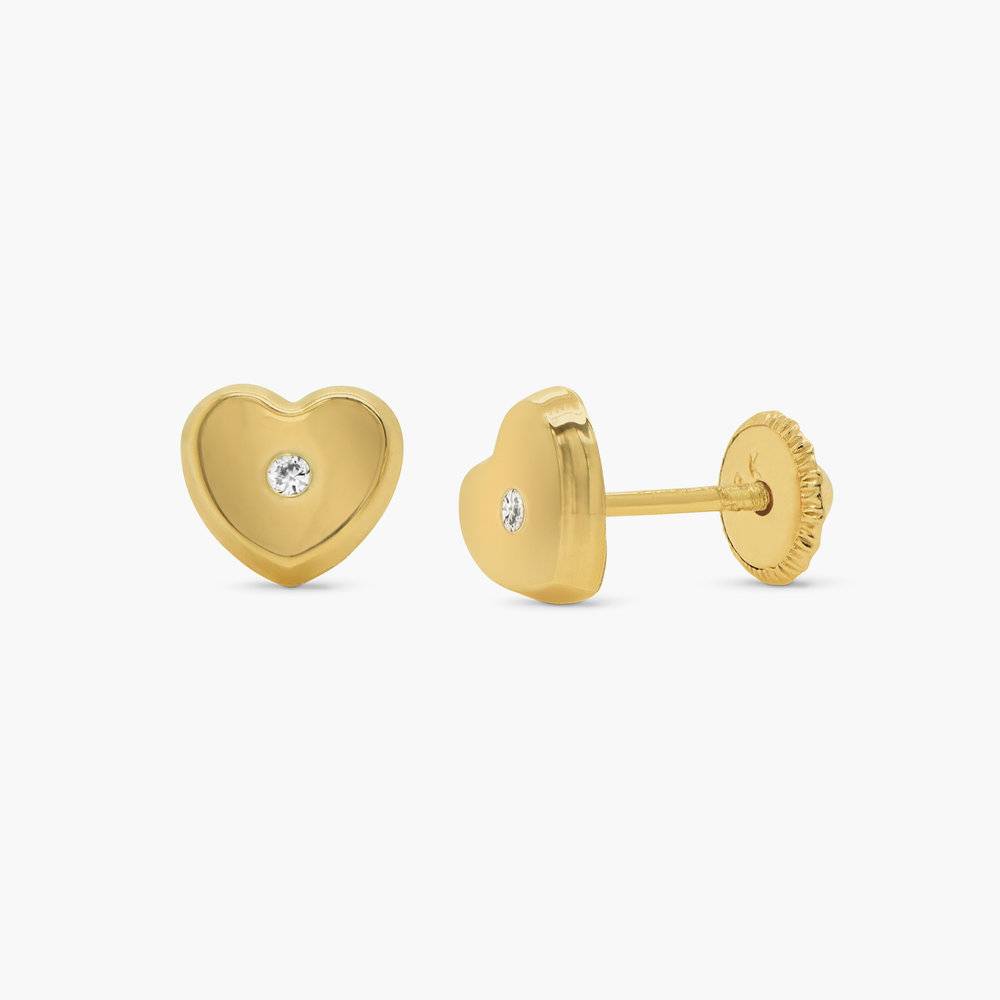 Heart Stud Earrings - 10K Solid Gold product photo