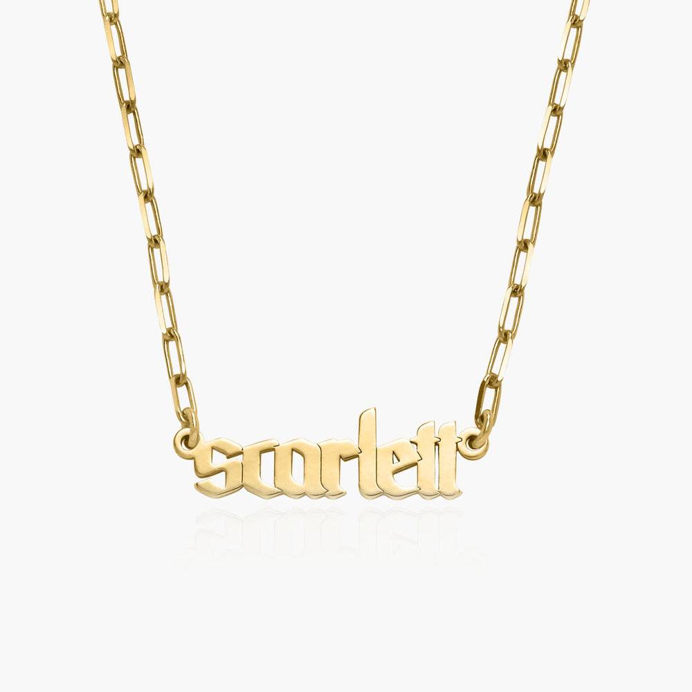 Alanis Paperclip Chain Name Necklace - Gold Vermeil-3 product photo