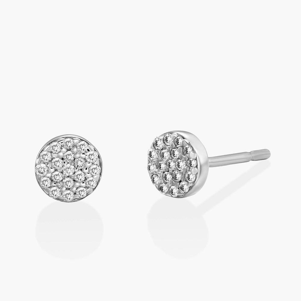 Alice Diamond Pave Stud Earrings - Sterling Silver-1 product photo