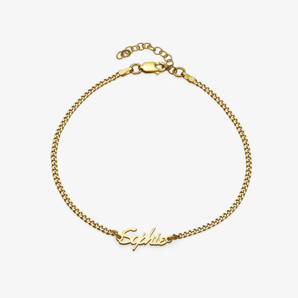 Allora Name Ankle Bracelet - Gold Vermeil-1 product photo
