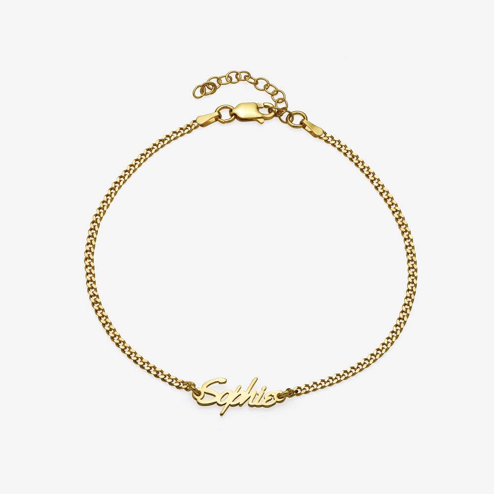 Allora Name Ankle Bracelet - Gold Vermeil - Oak & Luna