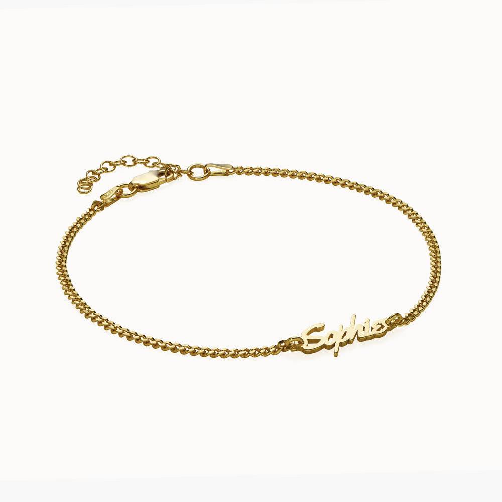 Allora Name Ankle Bracelet - Gold Vermeil-3 product photo