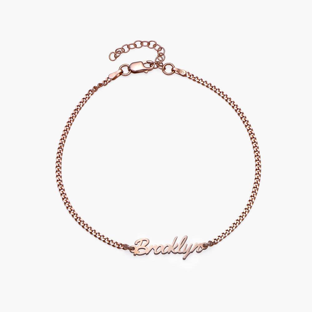 Bracelet de Cheville Allora avec prénom - Or Vermeil Rose 18cts photo du produit