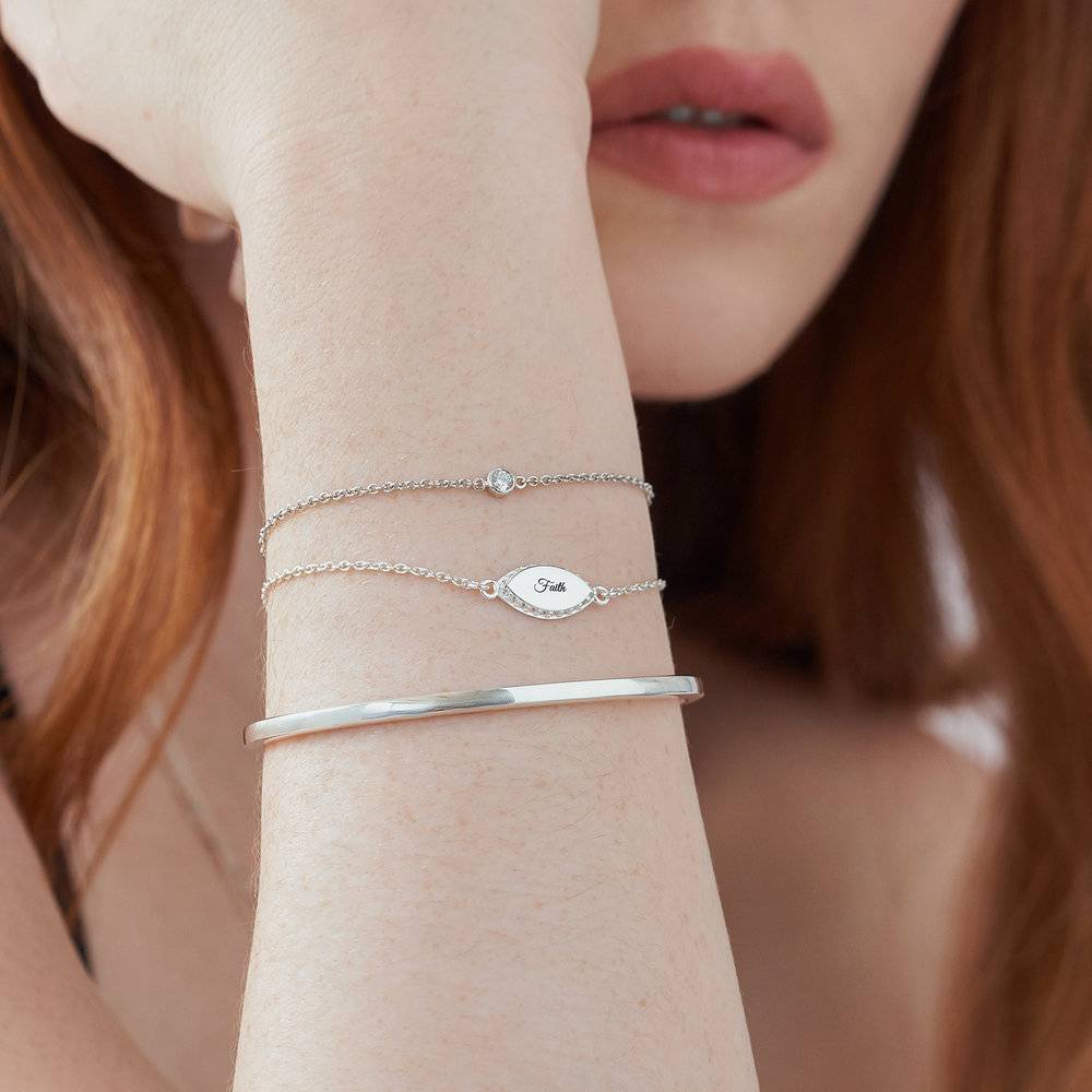 Anya Marquise Bracelet - Sterling Silver-5 product photo