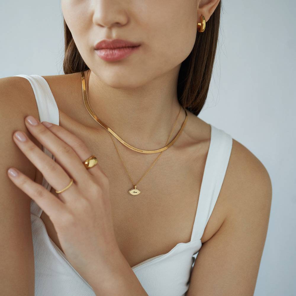 Anya Marquise Necklace- Gold Vermeil-6 product photo