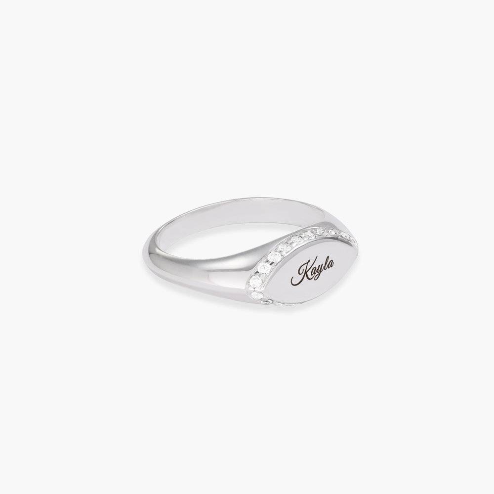 Anya Marquise Signet Ring- Sterling Silver-2 product photo