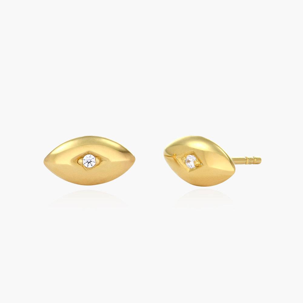 Anya Marquise Stud Earrings - Gold Vermeil-1 product photo