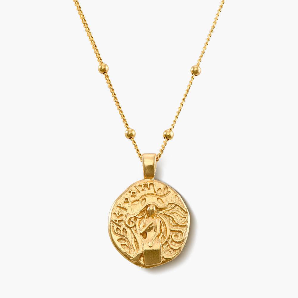 Goddess of Beauty Vintage Greek Coin Necklace - Gold Plated-4 product photo