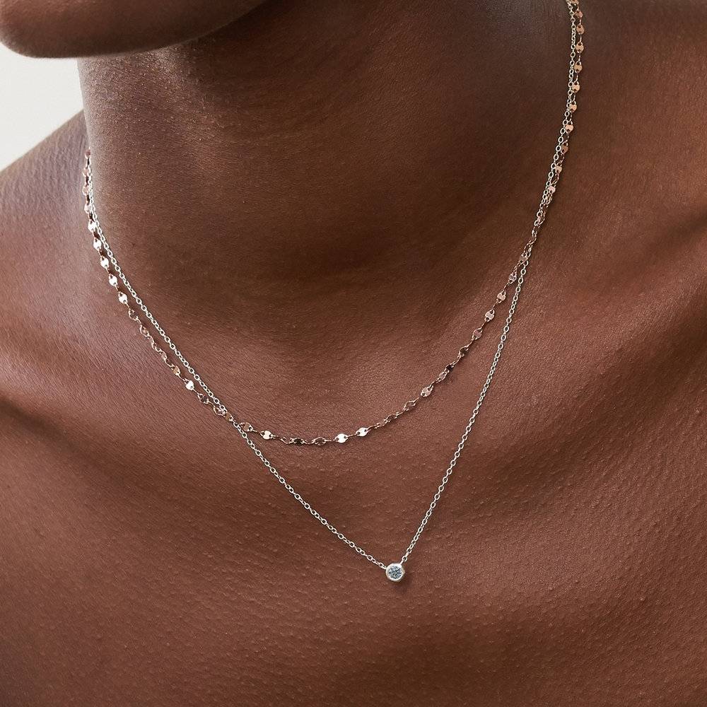 Aria Mirror Chain Necklace - Rose Gold Plating-3 product photo