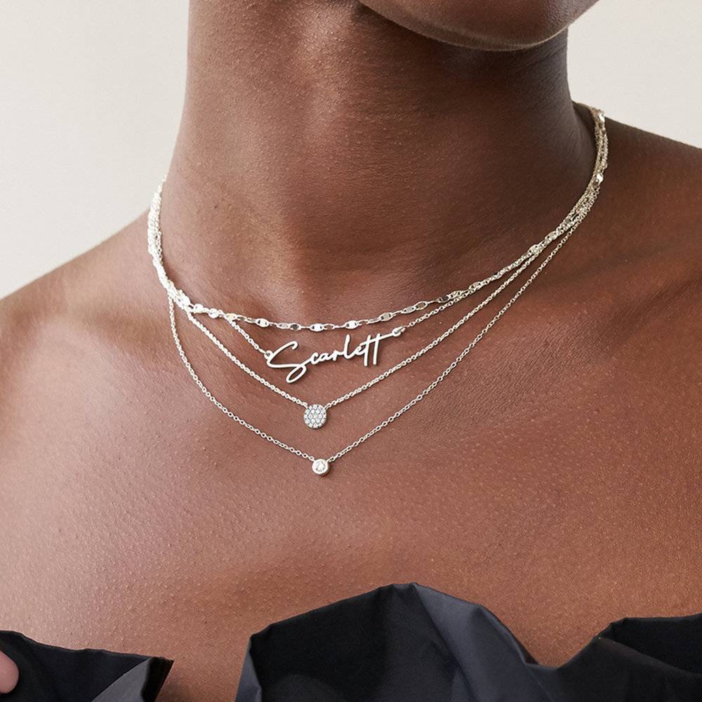 Aria Mirror Chain Necklace - Sterling Silver-3 product photo