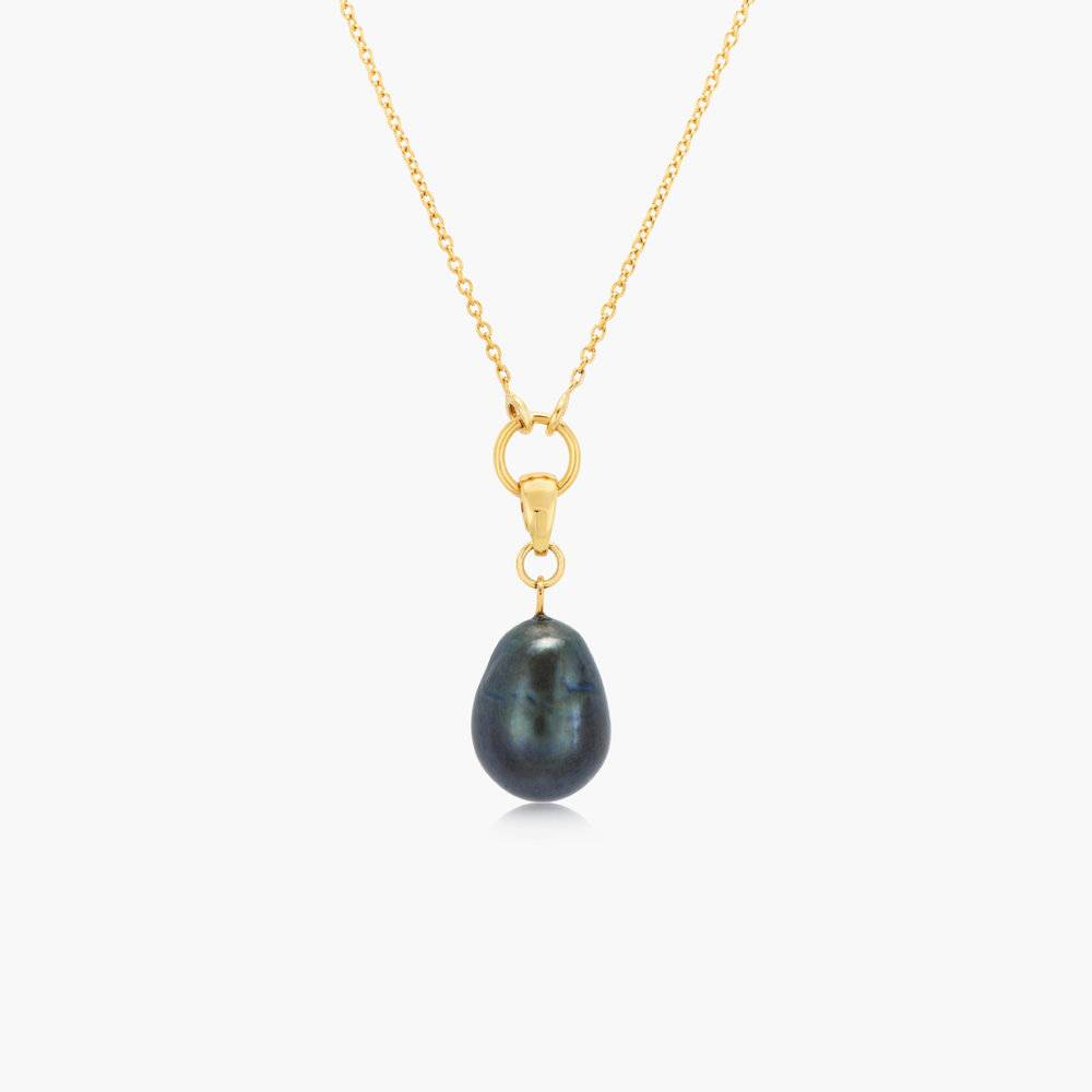 Ariel Black Pearl Necklace - Gold Plated-5 product photo