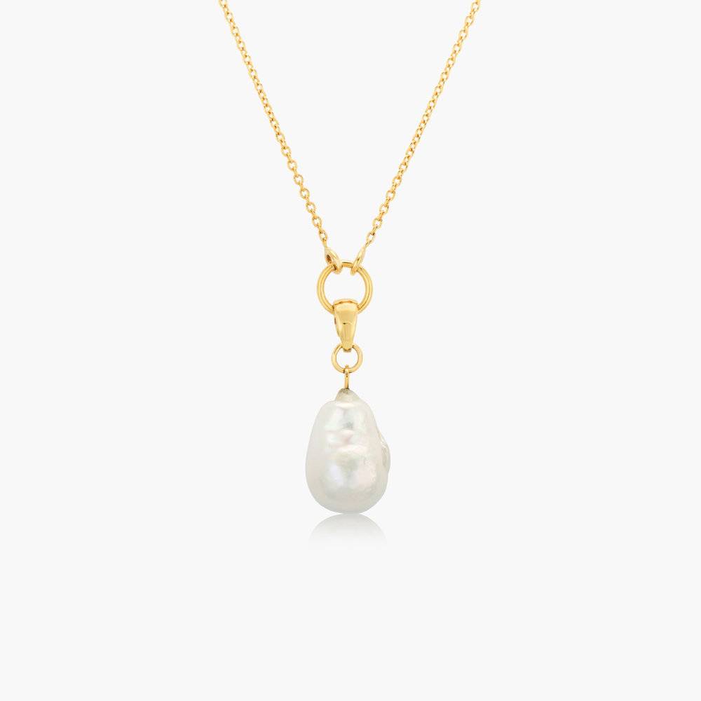 Ariel White Pearl Necklace - Gold Plated-3 product photo