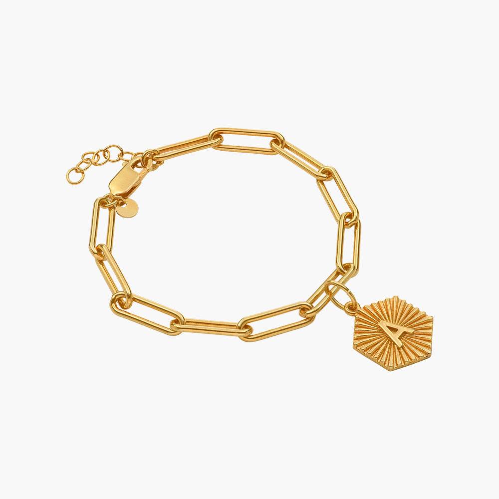 Ava Initial Medallion Bracelet- Gold Vermeil-3 product photo