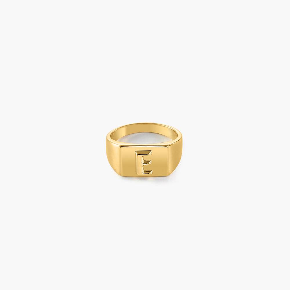 Ayla Square Initial Signet Ring - Gold Vermeil product photo