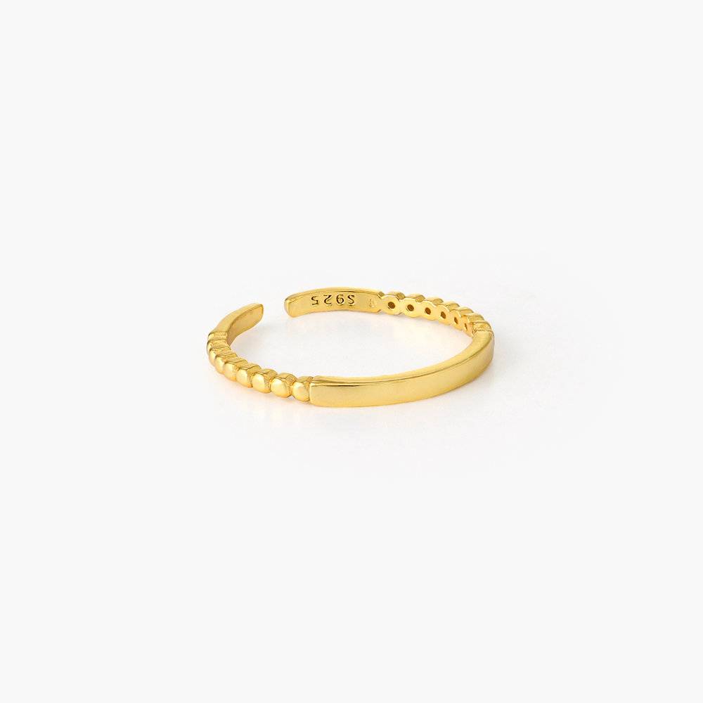Bar Ring with Beaded Band - Gold Vermeil-1 product photo