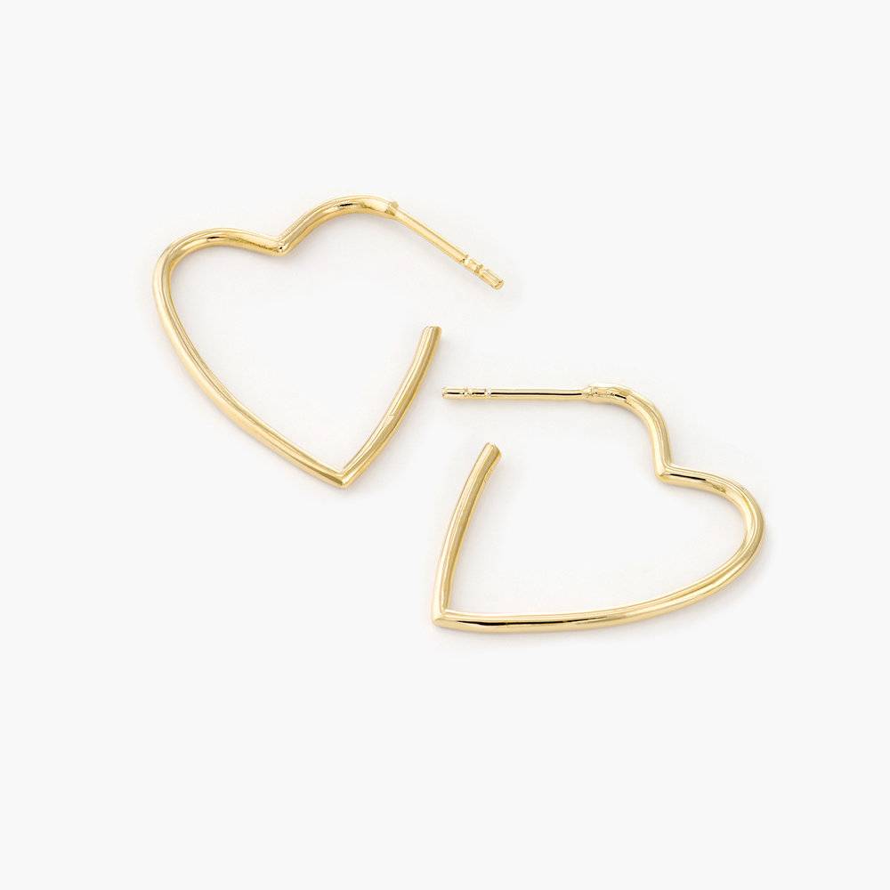 Big Hoop Heart Stud Earrings - Gold Plated product photo