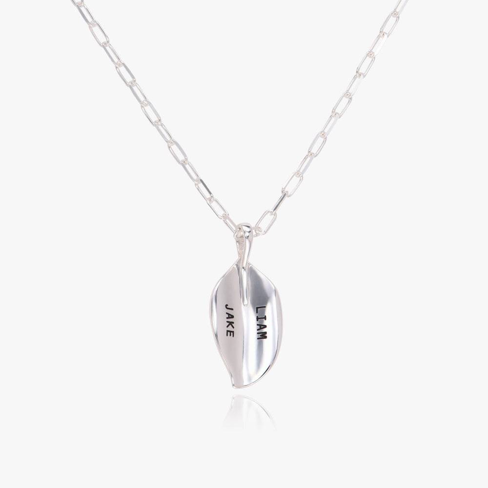Big Leaf Necklace With Engraving - Silver-1 product photo