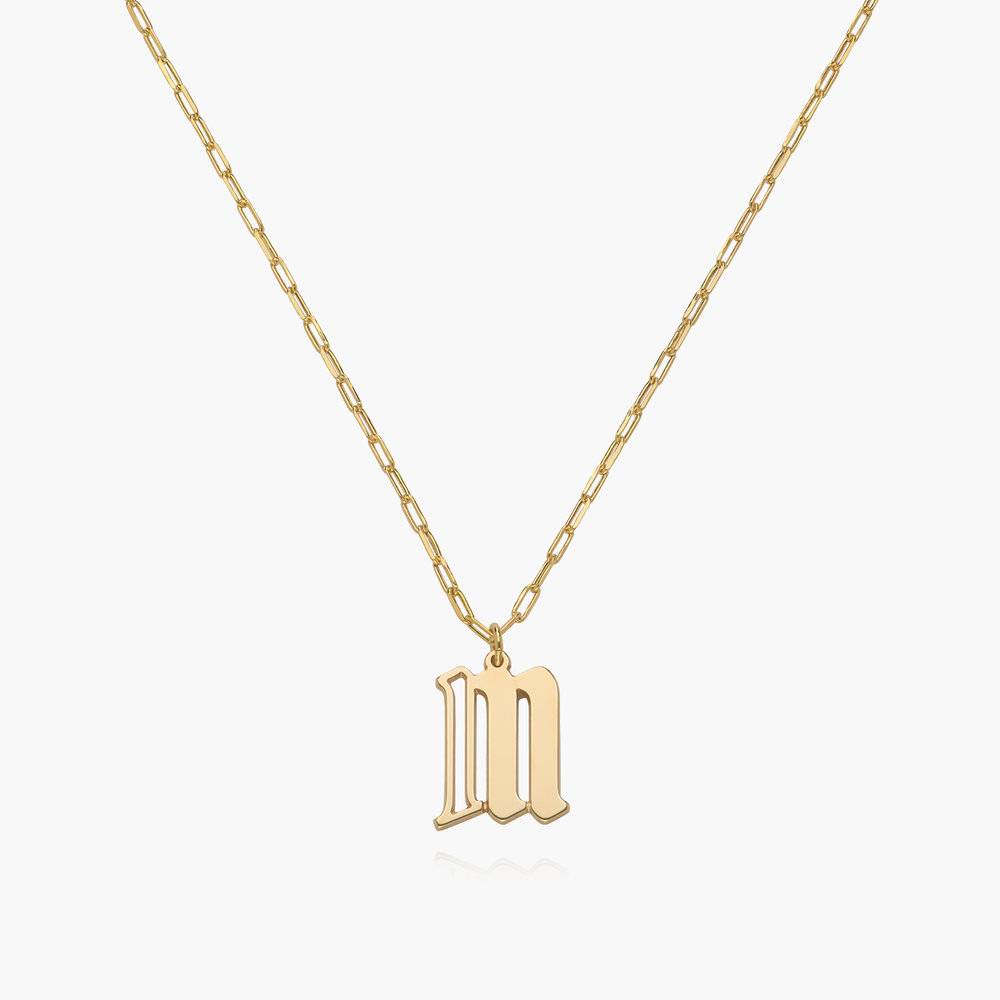 Billie Initial Link Chain Necklace - 14K Solid Gold-1 product photo