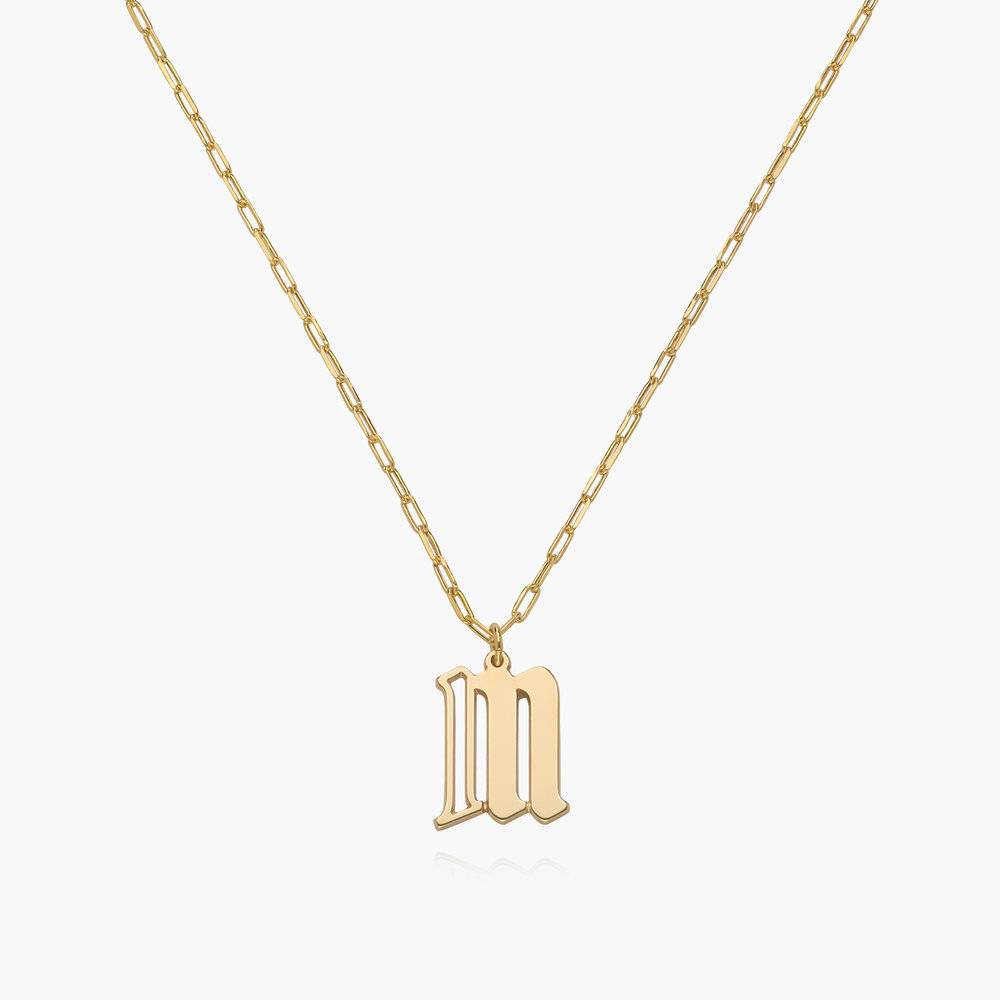 Billie Initial Link Chain Necklace - 14K Solid Gold-3 product photo