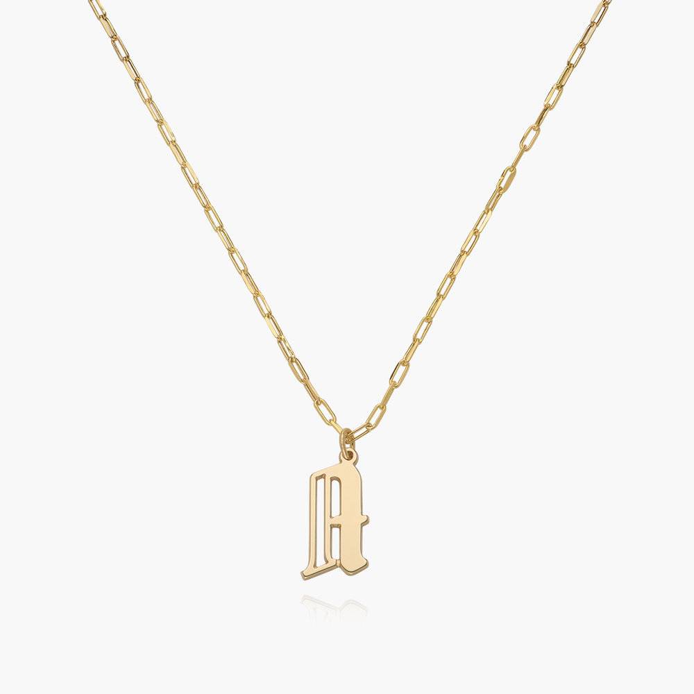 Billie Initial Link Chain Necklace - 14K Solid Gold-2 product photo