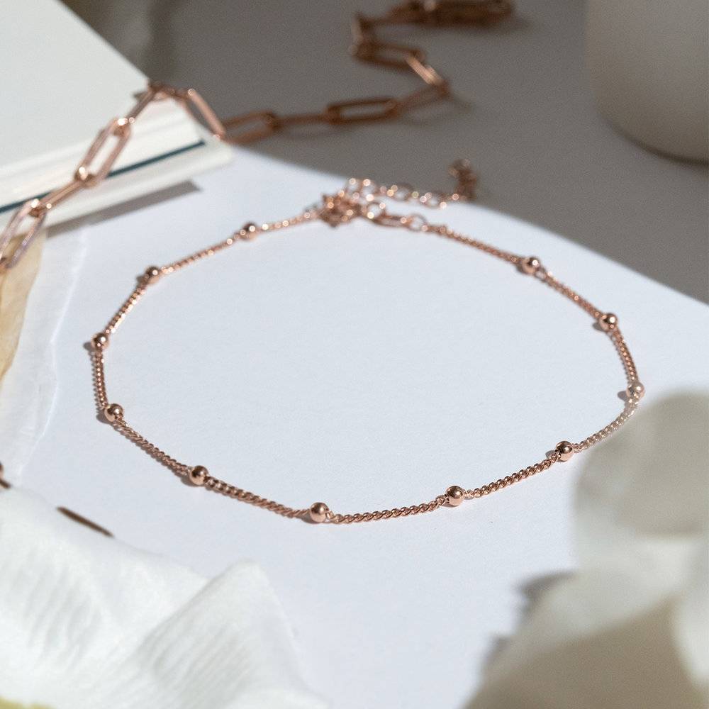 Bobble Chain Anklet/Bracelet - Rose Gold Plated-2 product photo