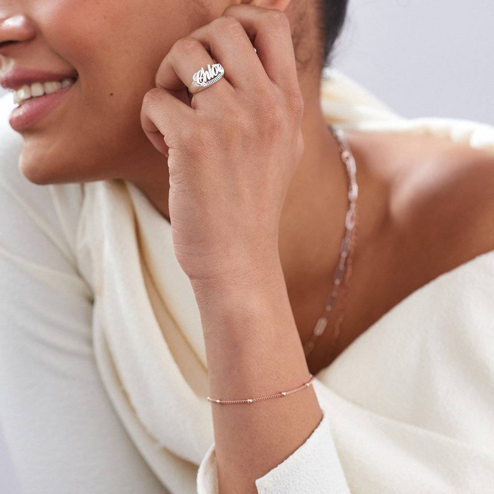 Bobble Chain Anklet/Bracelet - Rose Gold Plated-3 product photo