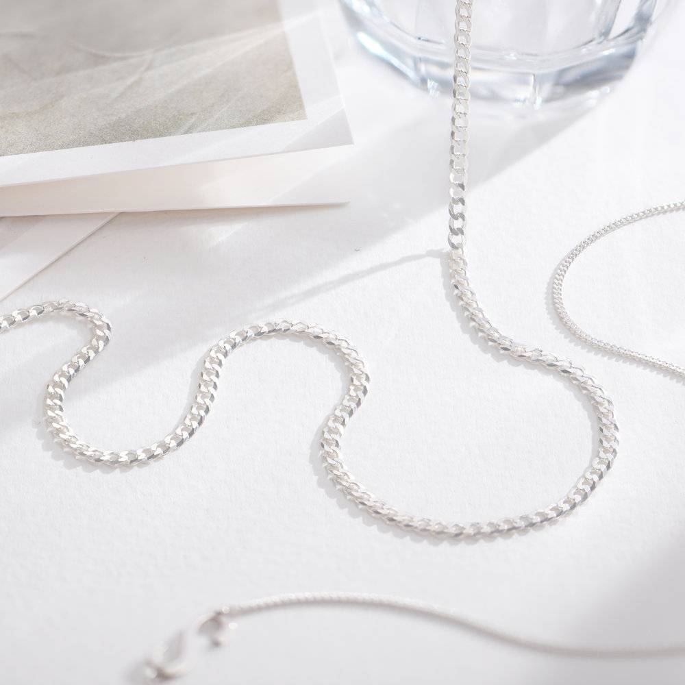 Bold Curb Chain Necklace - Sterling Silver-3 product photo