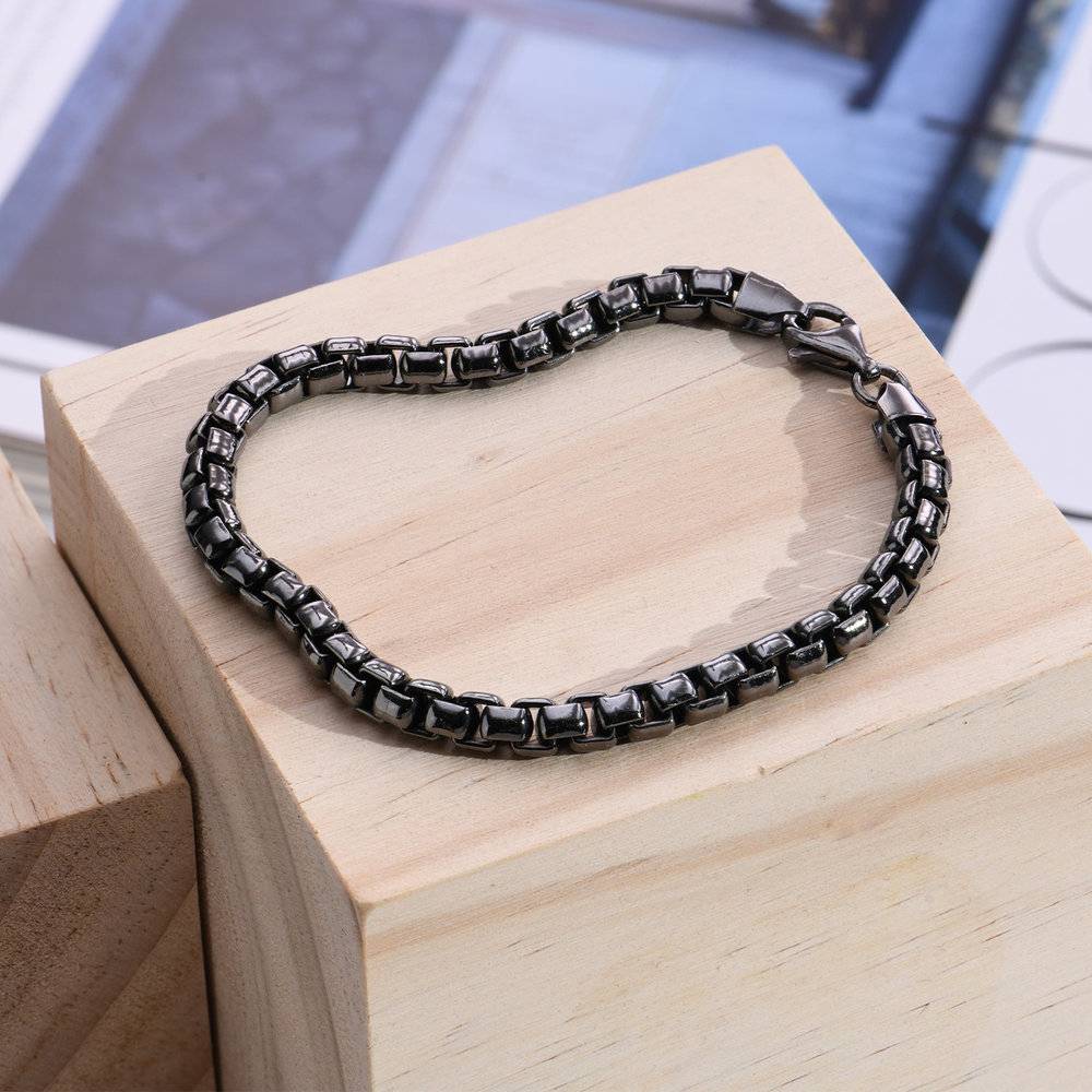 Midnight Luxe Men's Silver Chain Bracelet-2 product photo