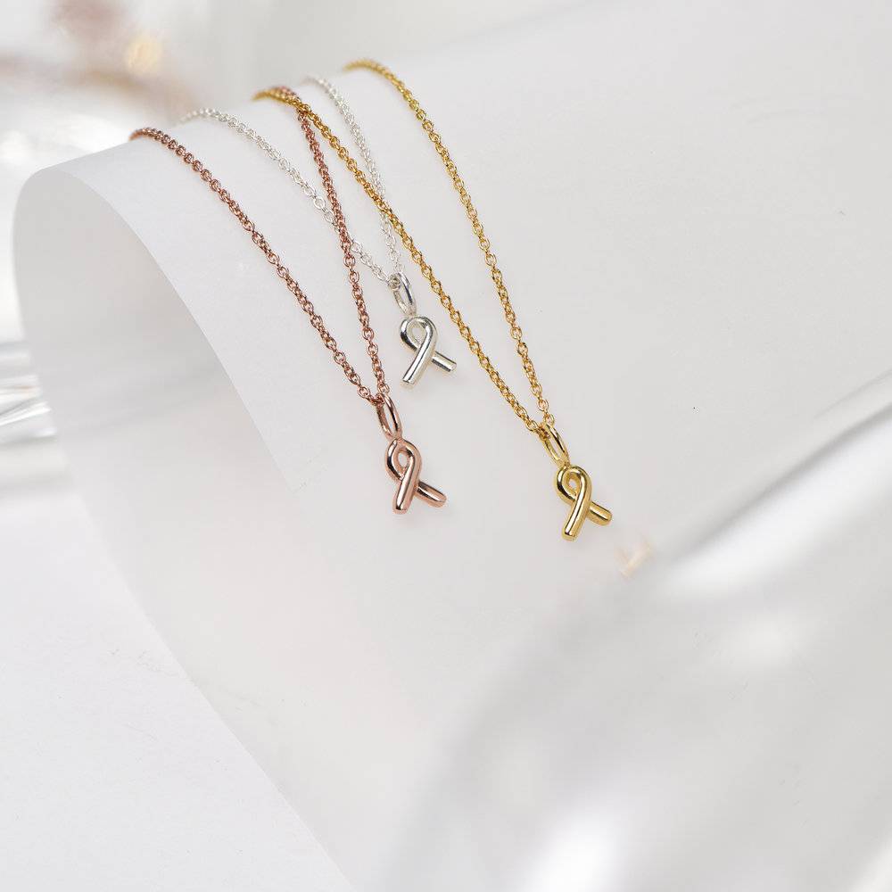 Breast Cancer Awareness Necklace - Gold Vermeil-2 product photo