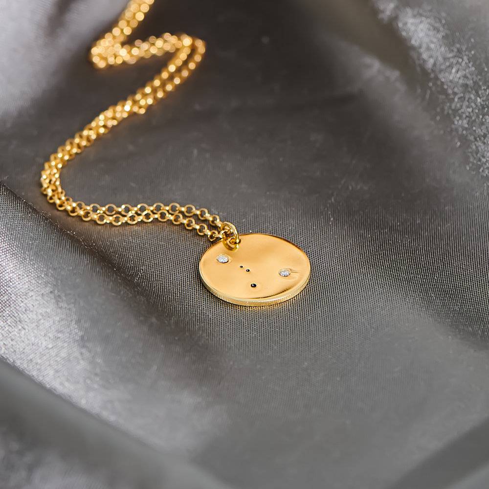 Cancer Zodiac Necklace with Diamonds - Gold Plated-1 photo du produit