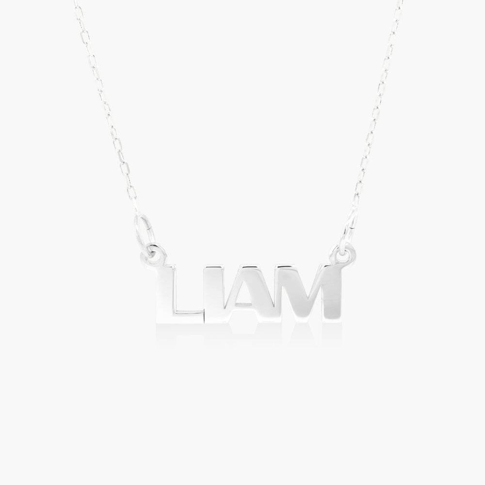 Gatsby Name Necklace - 10K White Solid Gold-2 product photo