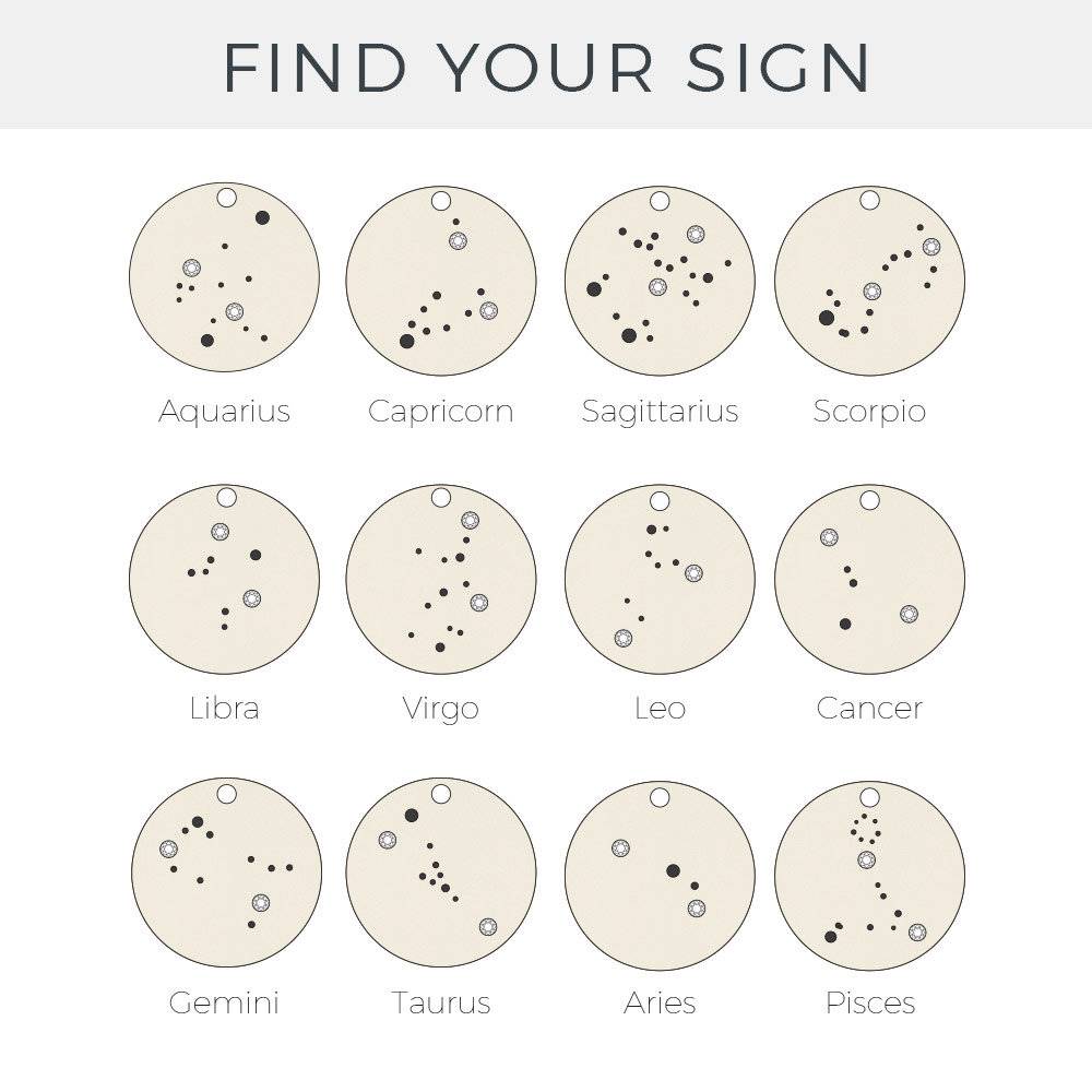 Capricorn Zodiac Necklace with Diamonds - Gold Plated-2 photo du produit