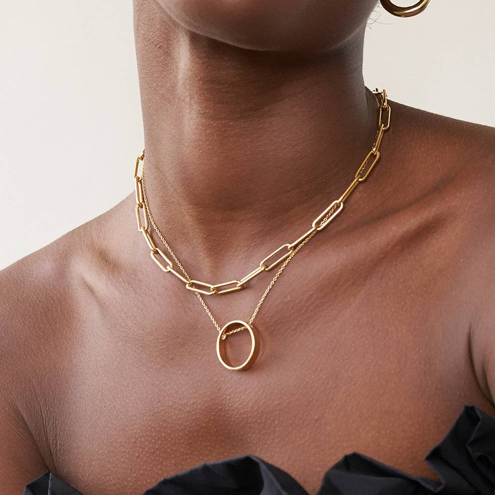 Caroline Circle Necklace - Gold Vermeil-3 product photo