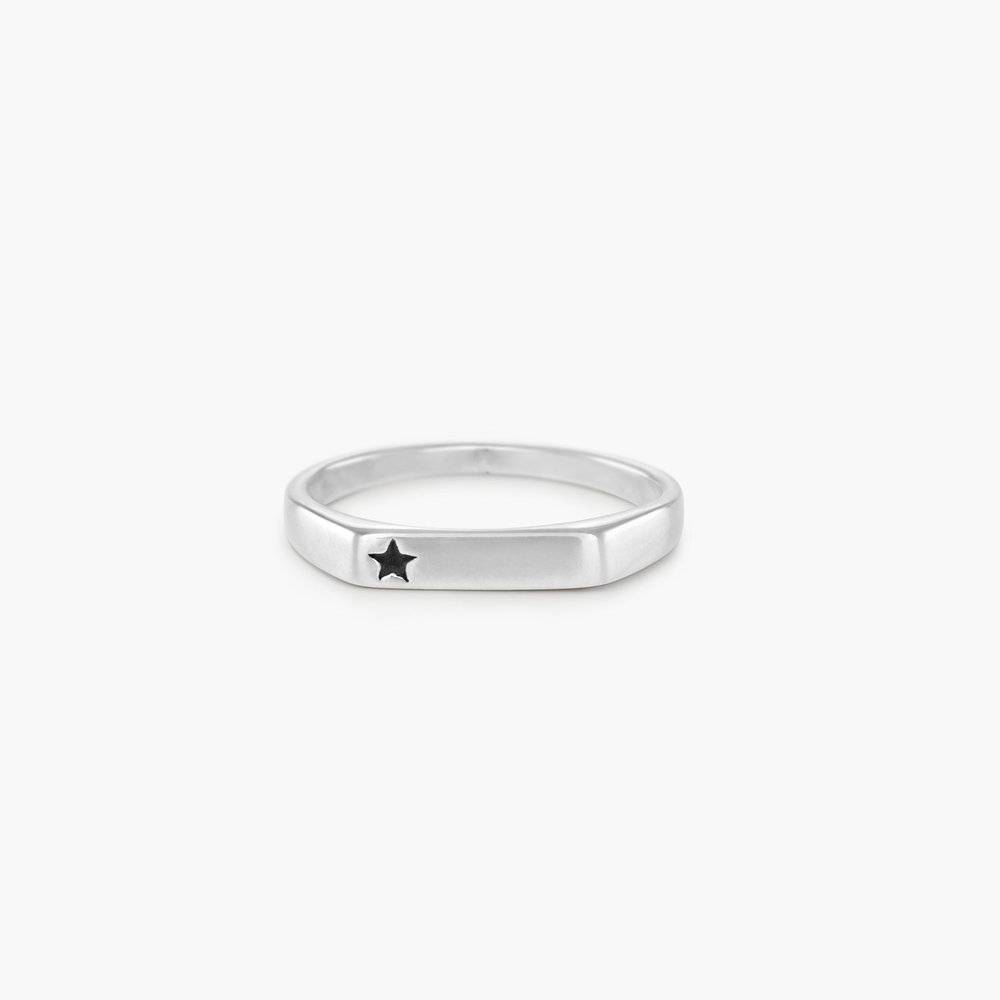 Celestial Thin Signet Ring - Sterling Silver product photo