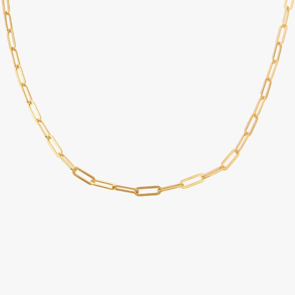 Classic Paperclip Chain Necklace - Gold Vermeil-3 product photo