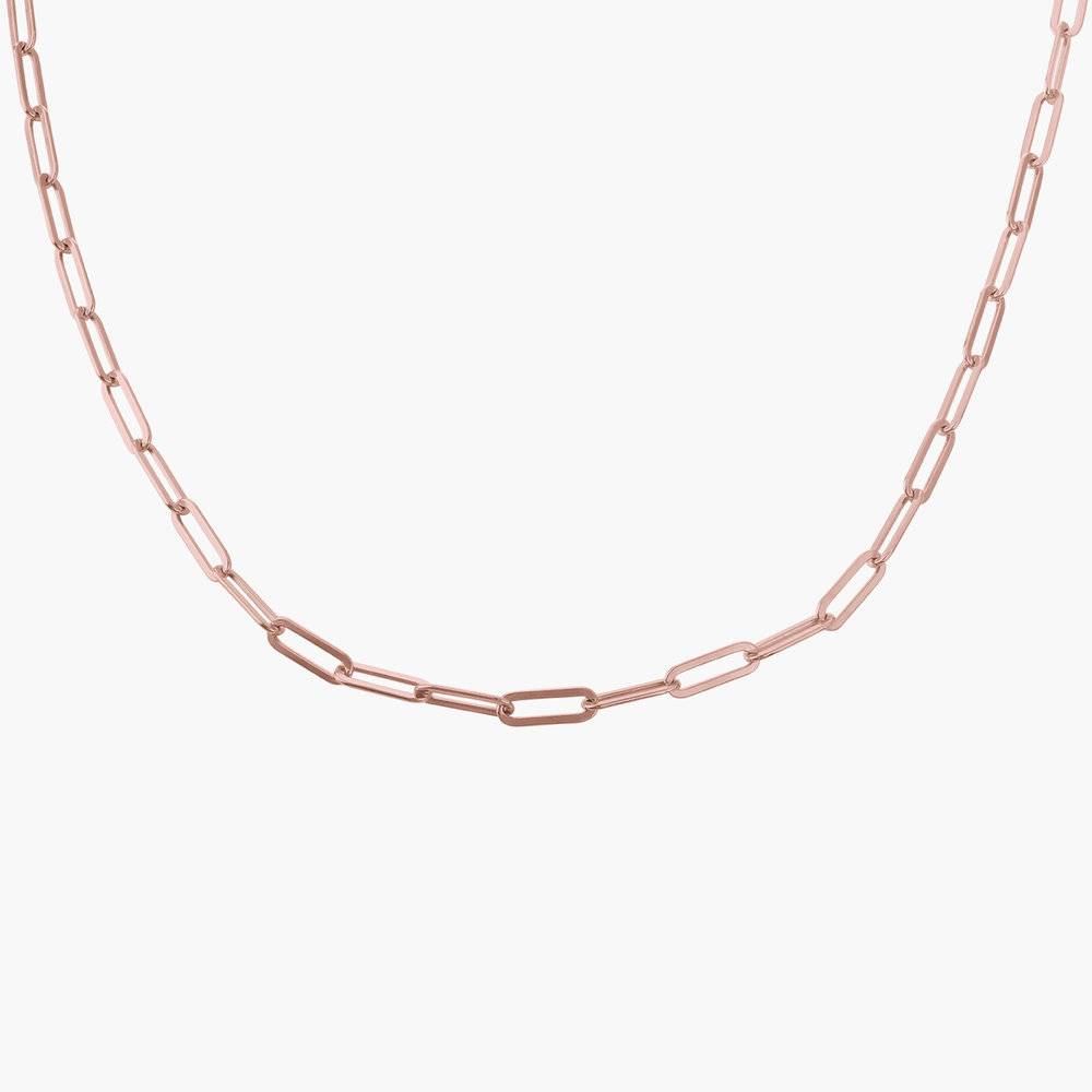 Classic Paperclip Chain Necklace - Rose Gold Plating-3 photo du produit