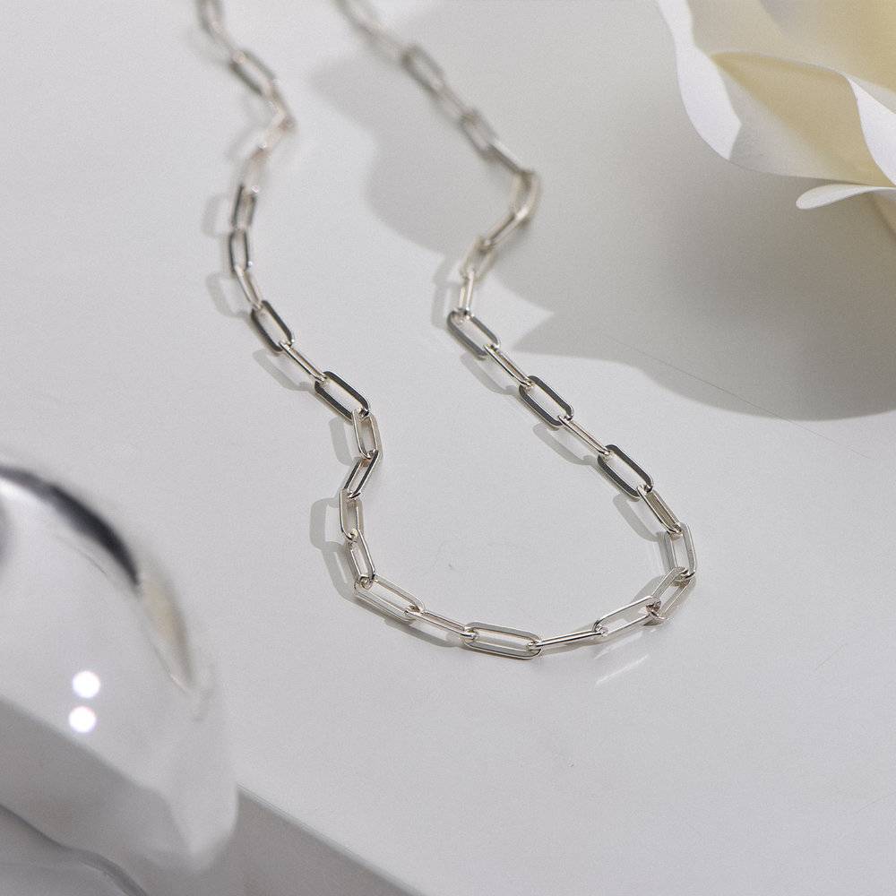 Classic Paperclip Chain Necklace - Sterling Silver-3 product photo
