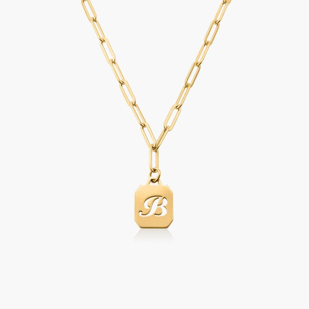 Chain Reaction Initial Necklace - Gold Vermeil-1 product photo