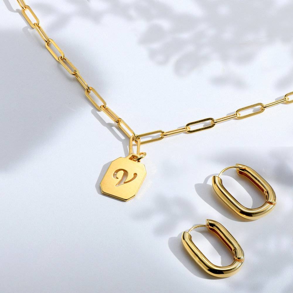 Chain Reaction Initial Necklace - Gold Vermeil-3 product photo